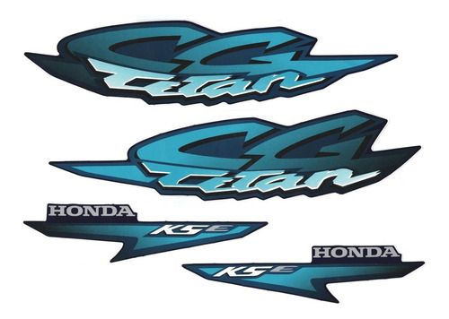 Kit Adesivos Honda Cg Titan 125 Kse 2002 Azul