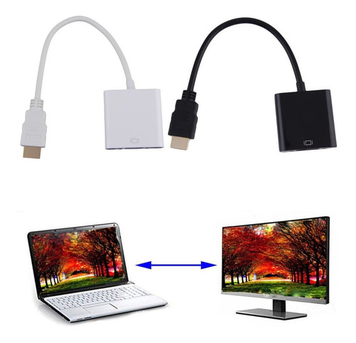 1080p Hdmi Macho Para Vga Cabo Adaptador De Vídeo Fêmea
