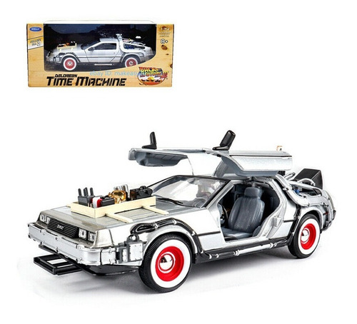 Delorean Back To The Future 3 Time Machine Welly 1/24 Color Gris