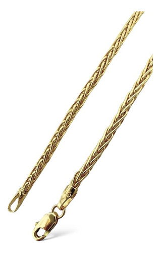 Corrente Colar Gargantilha Palmeira Ouro 18k 750 40 Cm Cor Dourado