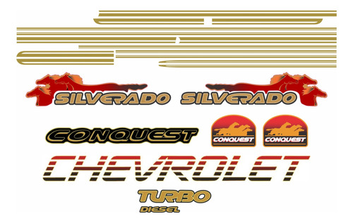 Adesivo Emblema  Chevy Silverado Conquest 99 Faixa Lateral 