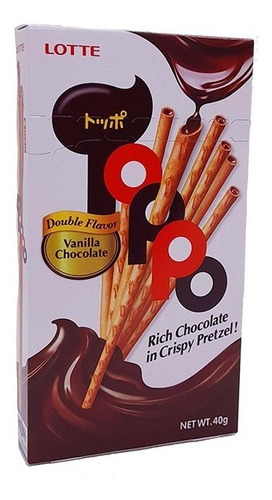 Barquillas De Chocolate Lotte Toppo Sabor Vainilla Chocolate