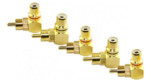 Adaptador Golden Rca De Ángulo Recto/90 Grados Macho A Hembr