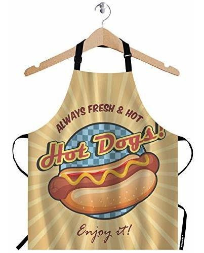 Wondertify American Hot Dog Apron,sandwich With Ketchup And 