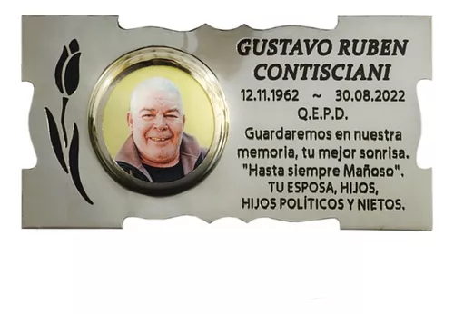 Placa Difuntos, Placa para Difuntos, Nicho, Placa grabada cementerio  aluminio D011