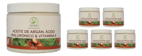 Crema Facial Argán, Á.hialurónico Y Vitamina E (400g) 6pack