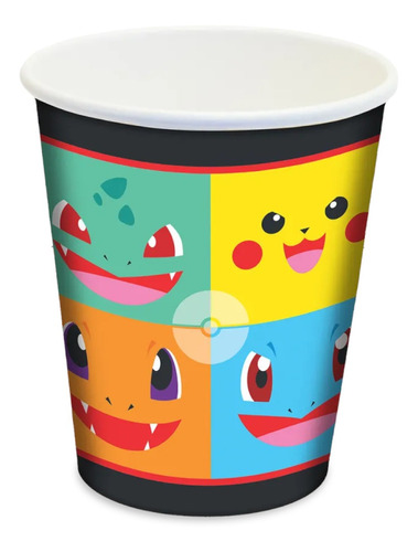 Copo De Papel Festa Pokemon Pocket Monsters 180ml - 08 Unida