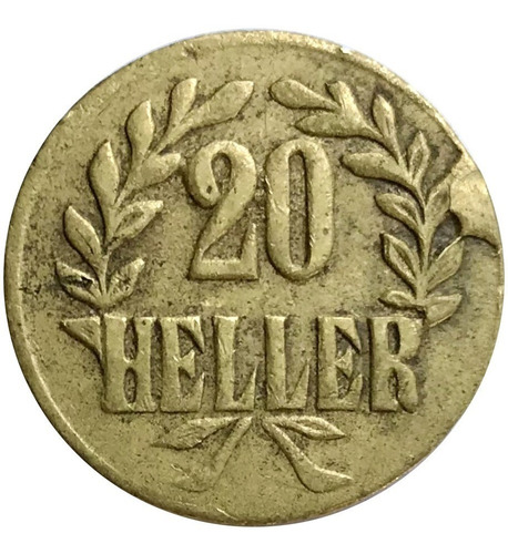 Moeda Latão 20 Heller Africa Oriental Alemanha 1916 Doa