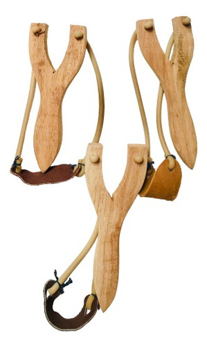 2 Resorteras Artesanales De Madera - Charpes