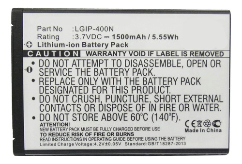 Lular LG Phoenix Li-ion 3.7 1500 Mah Bateria Ultra Alta