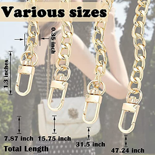 4 Pcs Cadena De Bolso Plana Cadenas De Eslabones Para Bolsos
