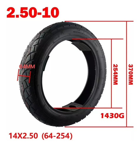 Pneu 14x2,50 (64-254) Pneu Tubeless 2,50-10 Útil
