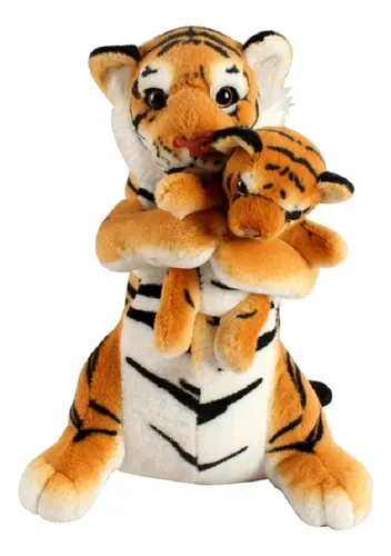 comprar Peluche Tigre\u002Fleopardo\u002Fleón Y Cachorro 40cm Suaves Ltf Shop 