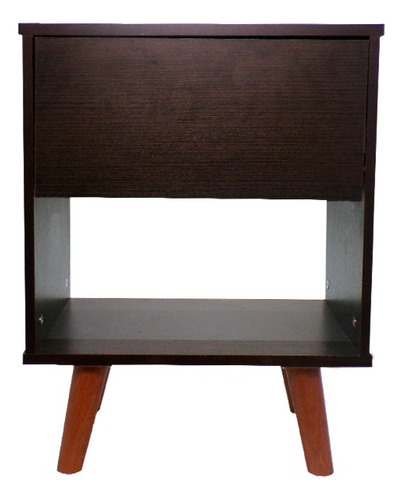 Buro Para Recamara Decomobil Mesa De Noche Minimalista Acabado Mate Texturizado Color Wengue