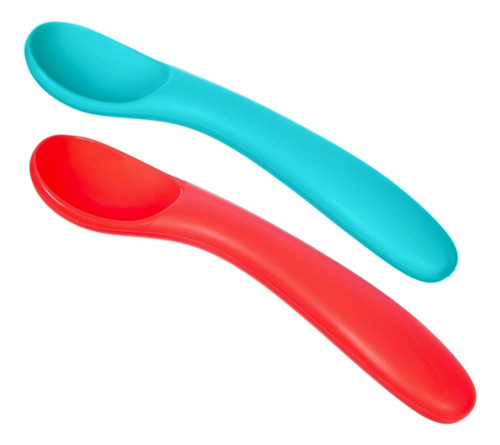 Imagem 1 de 2 de Kit De Colheres Ergonômicas Vermelho E Verde - Gourmet Jr.