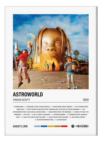 Quadro Placa Mdf Travis Scott Astroworld Spotify Art Decor