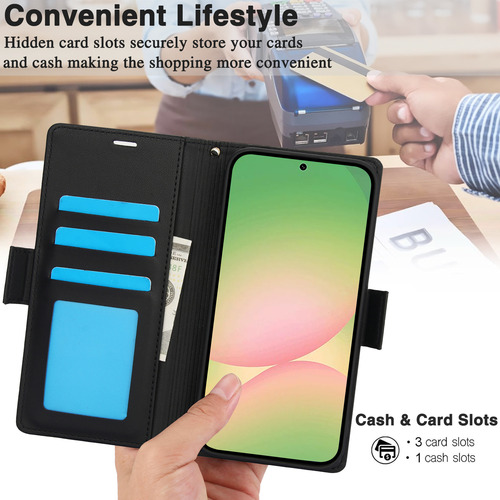Funda De Piel Con Tapa Tipo Cartera Para Samsung Galaxy A56 A36 A26 A16 A06