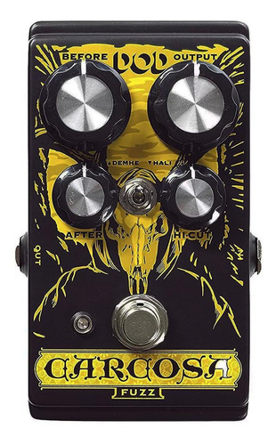 Dod Carcosa Fuzz Pedal Fuzz Analogo Para Guitarra Color Negro/Amarillo