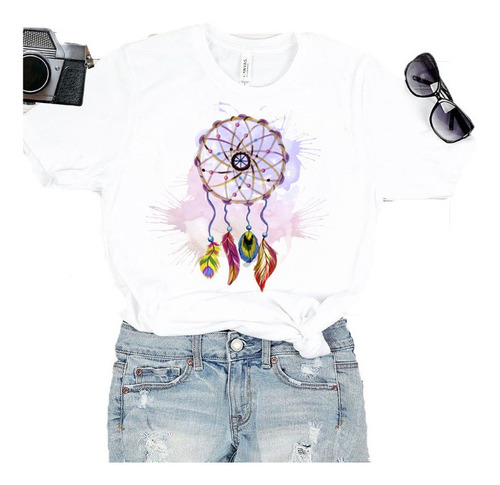 Remera Dama Mujer Hippie Chic Dreams Boho Atrapa Sueños #09