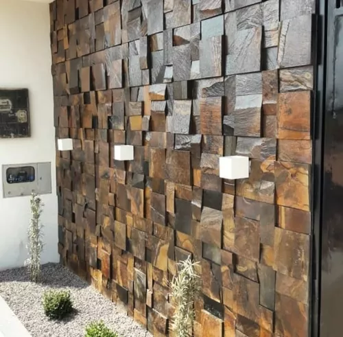 Pedra Ferro Corten Placa 30x30 Telado Mosaico - Revestimentos