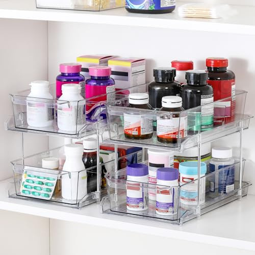 Organizador Transparente De 2 Piezas Y 2 Niveles Con Separad