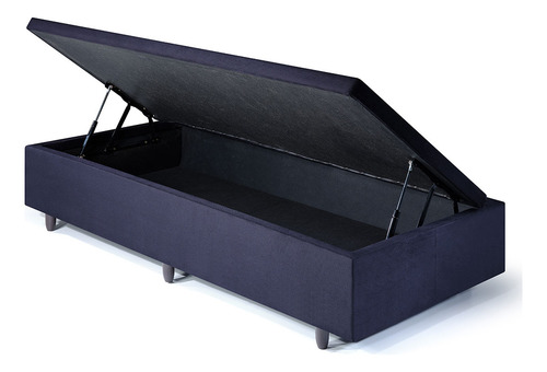 Box Baú 96x203x34 Cm Abertura Lateral Suede Preto