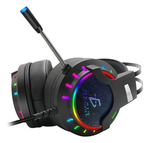 Audífonos Gamer Ergonómicos con Micrófono Negro Con Luz Led Ele-Gate