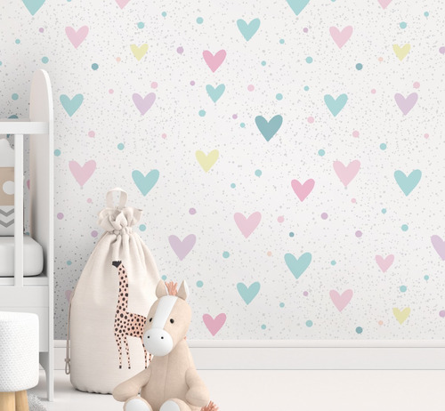 Papel De Parede Chuva De Amor Infantil Pp145 M²