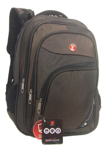 Mochila Escolar Executiva P Note 15' Fullocean Mod 15003 Cor Marrom-escuro