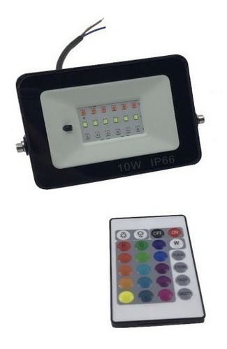 Faro Reflector Led 10w Rgb Multicolor Con Control Colores