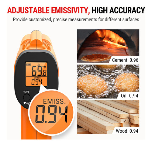 Pistola Termómetro Infrarrojo Para Cocina Y Horno Hasta 52 C