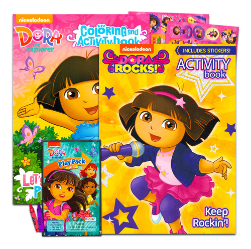 Dora The Explorer - Paquete De Libros Para Colorear Con Cal.