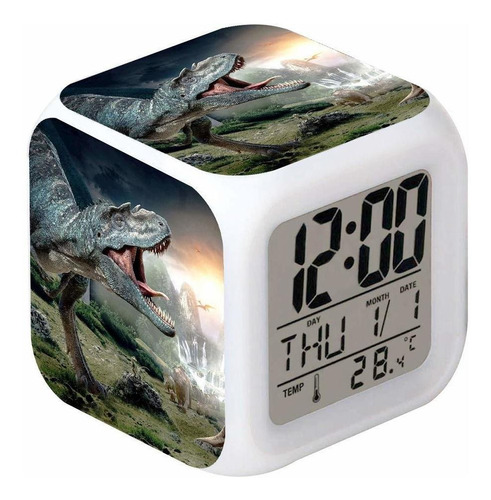 Reloj Despertador Led Dinosaurio Tiranosaurio Rex Patrã...
