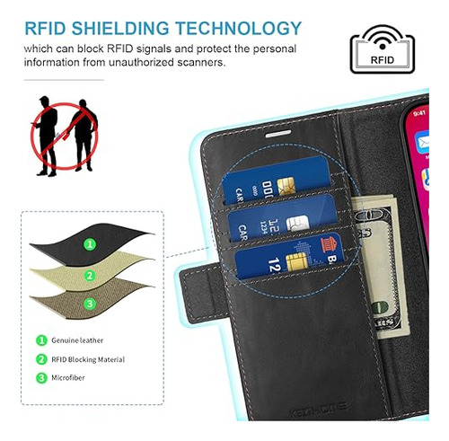 Funda Cartera Para iPhone 15 Pro Max Piel