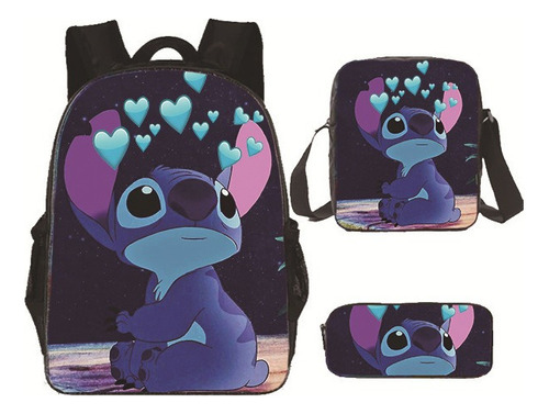 Mochila Escolar Para Estudiantes Lilo And Stitch De 3 Piezas