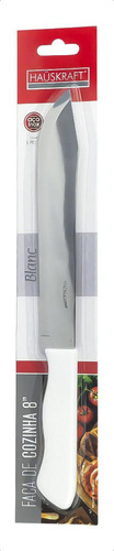 Faca De Cozinha Com Cabo Plástico Branco Inox 8 Hauskraft