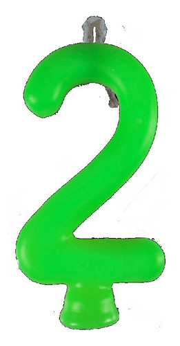 Vela De Aniversário Festa Neon Número 2 Verde - 01 Unidade -