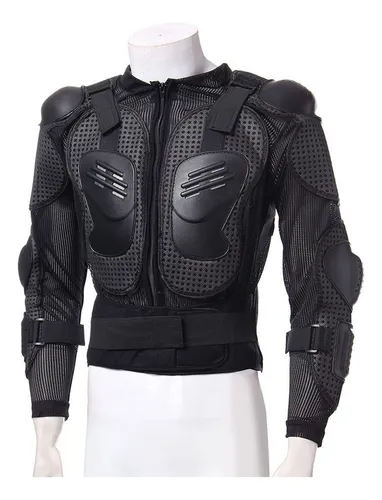 Chaqueta Protectora De Cuero Negro Para Hombre Racing Armor