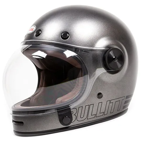 Capacete Bell Bullit Metallic Titanium, Vintage, Fechado Capacete Bell Bullit Metallic Titanium, Vintage, Fechado