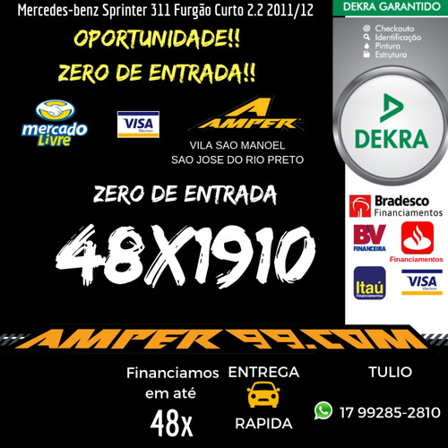 Mercedes-benz Sprinter 311 Furgão Curto 2.2 2011/12 (trp)