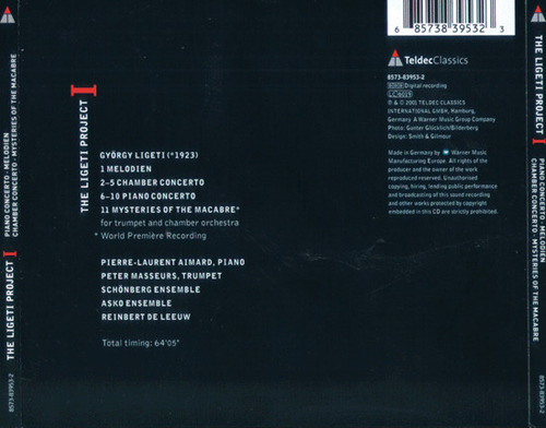 Cd The Ligeti Project I: Melodien / Chamber Concerto / Piano Estándar