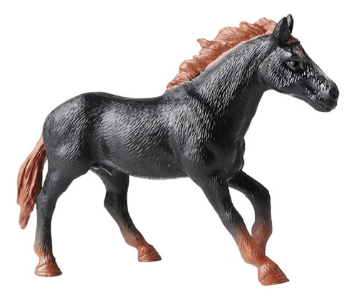 Figura De Cavalo Estátua De Vida Selvagem Preto Amarronzado