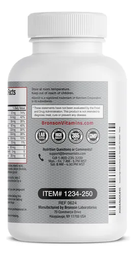 Suplemento Bronson Bone Health & Strength Complex 250 Compri