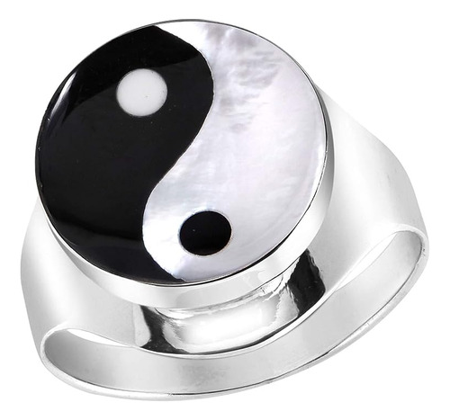 Anillo Plata 925 Con Simbolo Yin Y Yang Equilibrio Espiritua