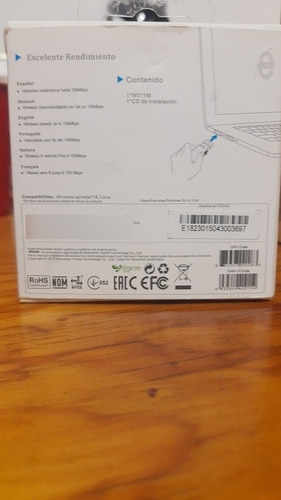 Imagen 2 de 3 de Adaptador Inalámbrico Usb N 150mbps