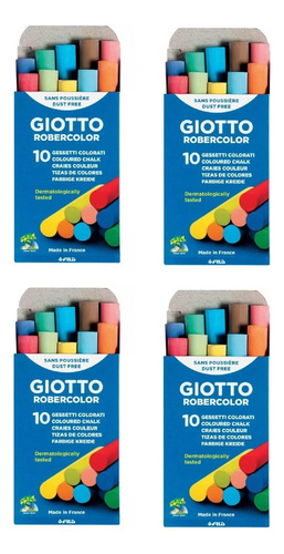 Tizas Giotto Hipoalergénicas X 10 Colores X 4 Cajas