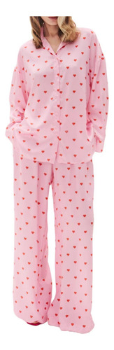 Conjunto De Pantalones De Manga Larga Con Estampado Soft Lov