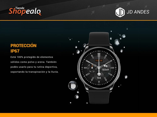 Imagen 5 de 9 de Smartwatch Reloj Inteligente Jd Andes Negro 1.32 Spo2 Cta-*
