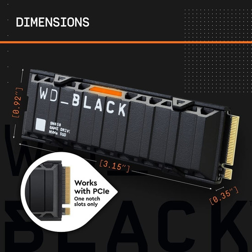 Imagen 7 de 8 de Ssd Interno Wd Black Sn850 500gb Nvme Pci Gen4 Con Disipador