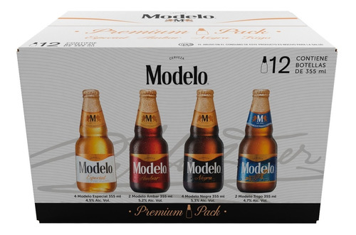 Cerveza Modelo Combo Premium Pack 12 Botellas De 355ml C/u